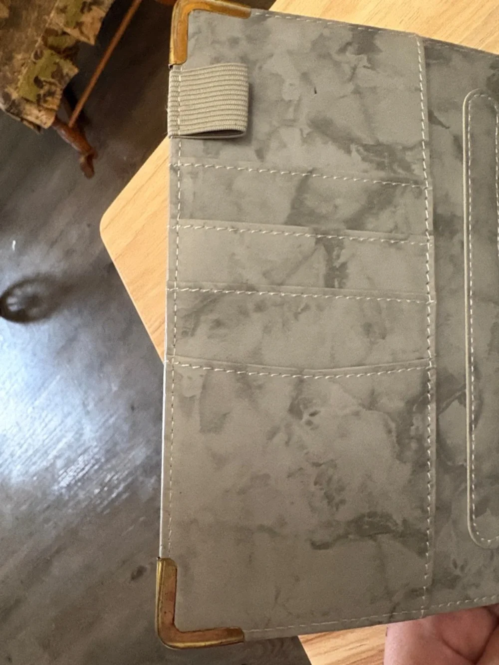 Gray Marble Covered Budget Journal- Binder with stickers Unused